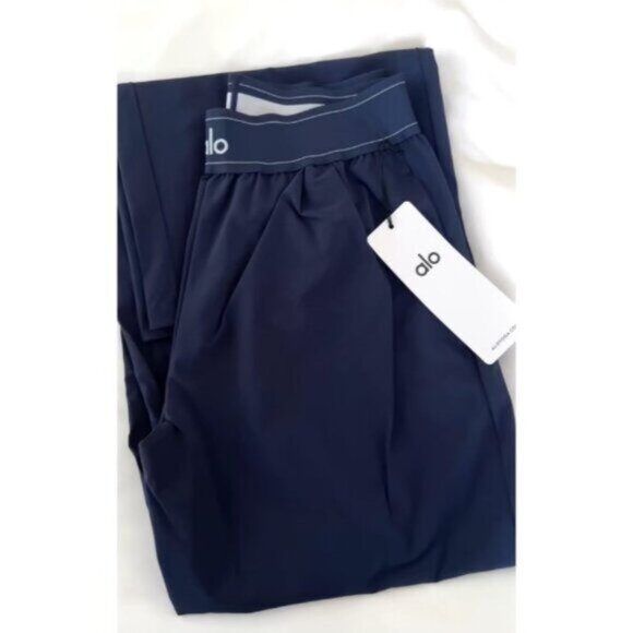 ALO YOGA ネイビー ワイドパンツスポーツ用 美品 L New Alo Yoga Women's Wide-Leg Sport Pants - Navy